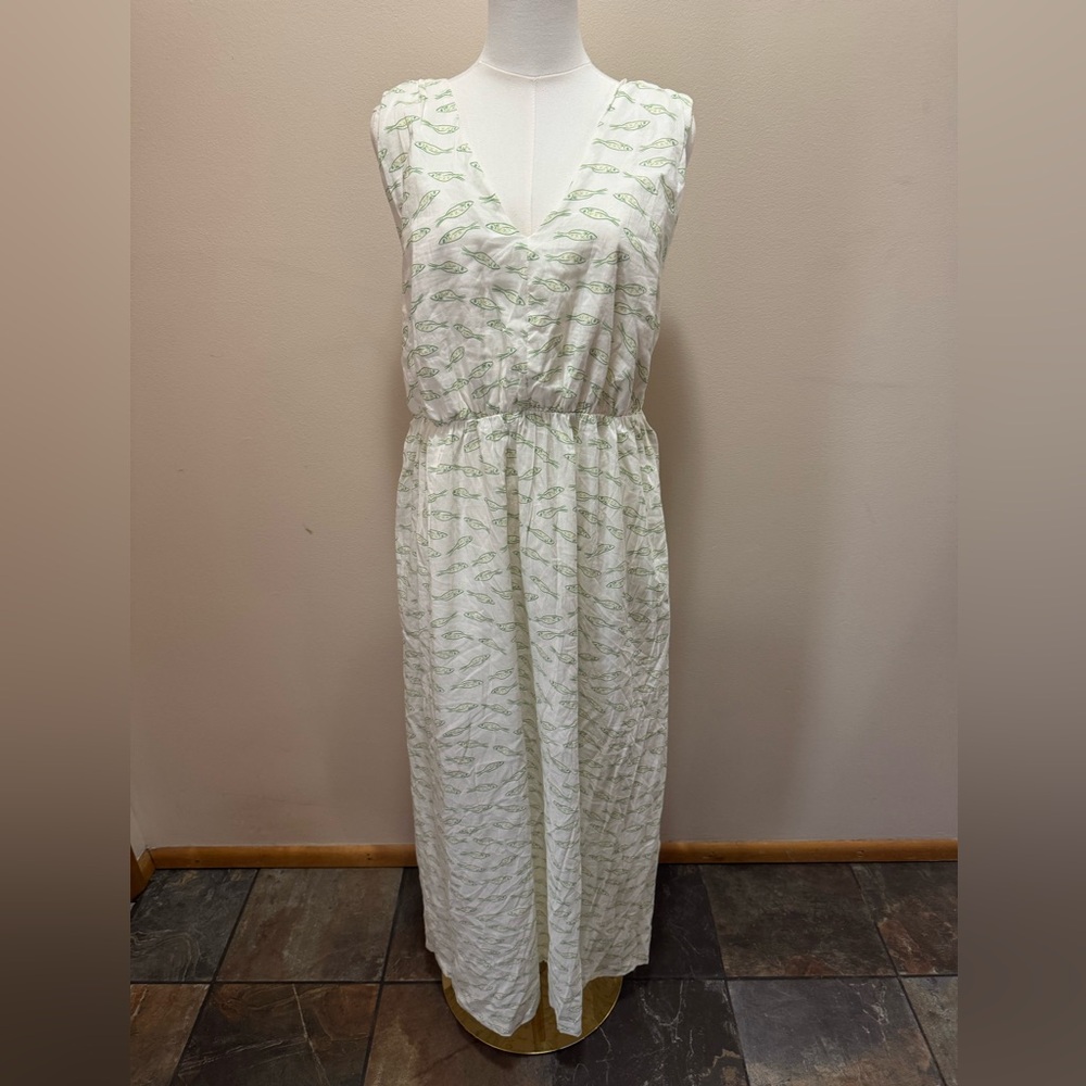 a new day White Maxi Dress with Light Green Fish Print - Picture 4 of 6